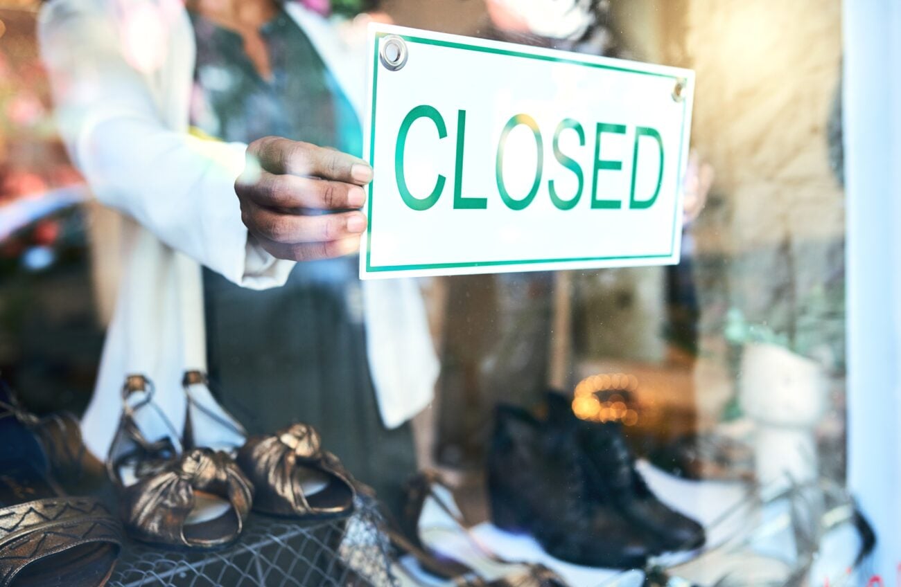 closed shop sign